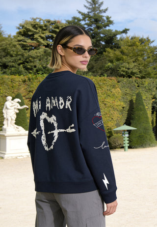 Sweatshirt Loose Fit "Tattoo Mi Amor"