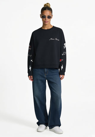 Sweatshirt Loose Fit "Tattoo Mi Amor"