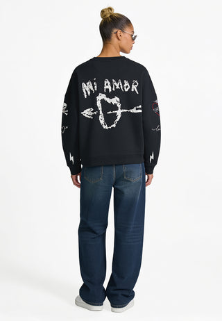 Sweatshirt Loose Fit "Tattoo Mi Amor"