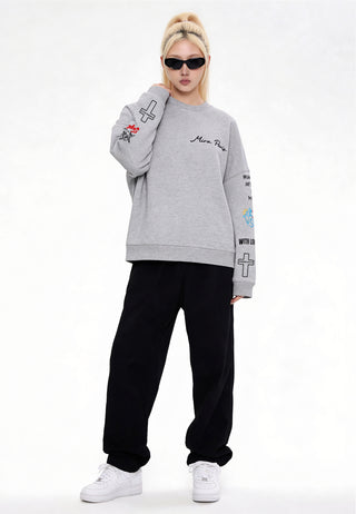 Sweatshirt Loose Fit "Tattoo Be Kind"