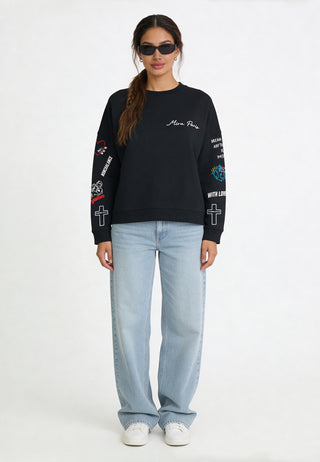 Sweatshirt Loose Fit "Tattoo Be Kind"