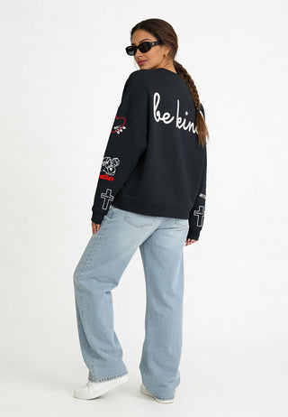 Sweatshirt Loose Fit "Tattoo Be Kind"