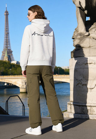 Hoodie Boxy Brodé "Amour"