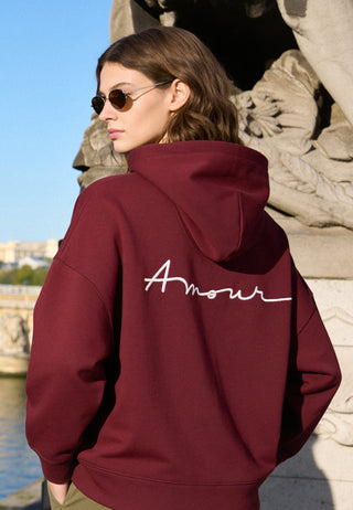 Hoodie Boxy Brodé "Amour"
