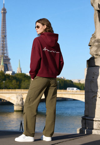Hoodie Boxy Brodé "Amour"