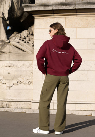 Hoodie Boxy Brodé "Amour"