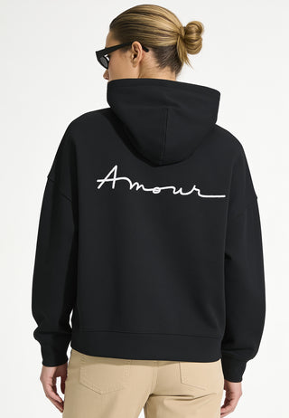 Hoodie Boxy Brodé "Amour"
