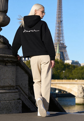 Hoodie Boxy Brodé "Amour"