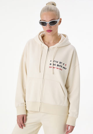 Hoodie Boxy à Zip Brodé "Brutal"