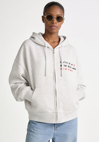 Hoodie Boxy à Zip Brodé "Brutal"