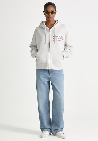 Hoodie Boxy à Zip Brodé "Brutal"
