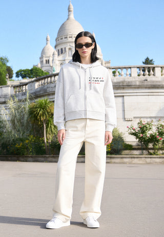 Hoodie Boxy à Zip Brodé "Brutal"