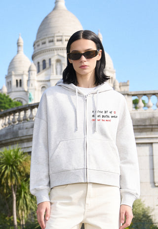 Hoodie Boxy à Zip Brodé "Brutal"