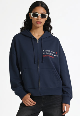 Hoodie Boxy à Zip Brodé "Brutal"