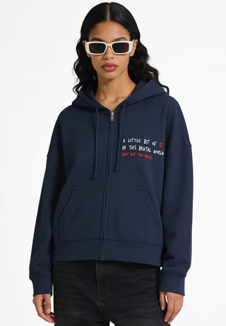 Hoodie Boxy à Zip Brodé "Brutal"