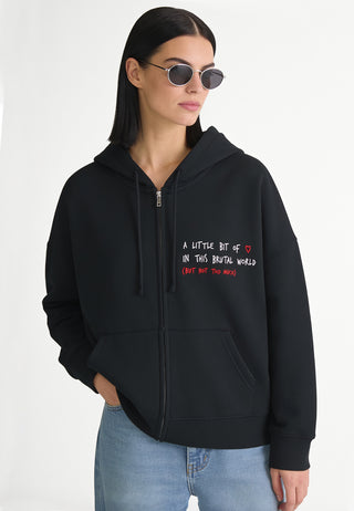 Hoodie Boxy à Zip Brodé "Brutal"