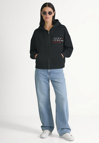 Hoodie Boxy à Zip Brodé "Brutal"
