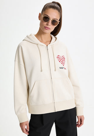 Hoodie Boxy à Zip Brodé "Sweetheart"