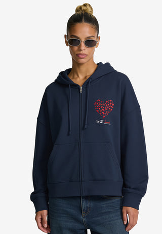 Hoodie Boxy à Zip Brodé "Sweetheart"
