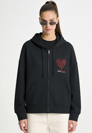 Hoodie Boxy à Zip Brodé "Sweetheart"