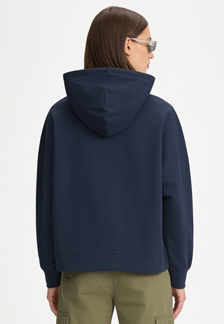 Hoodie Boxy à Zip Brodé "Shark"