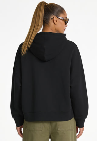 Hoodie Boxy à Zip Brodé "Shark"