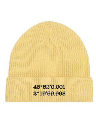 Beanie Fisherman Brodé "Coordinates"