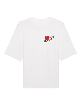 T-shirt Oversize Brodé “Coeur Pins"