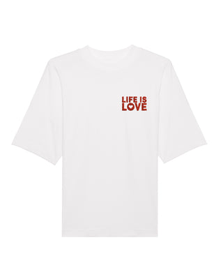 T-shirt Oversize Brodé "Life is Love"