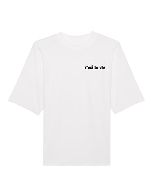 T-shirt Oversize Brodé "C'est La Vie"