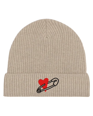 Beanie Fisherman Brodé "Coeur Pins"