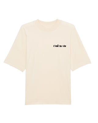 T-shirt Oversize Brodé "C'est La Vie"