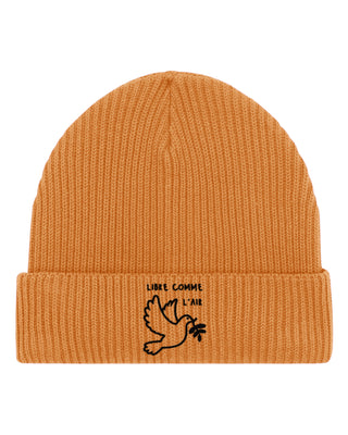 Beanie Fisherman Brodé "Libre Comme l'Air"