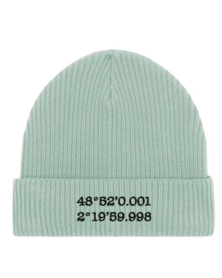 Beanie Fisherman Brodé "Coordinates"