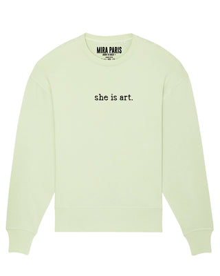 Sweatshirt Oversize Brodé "She Is Art"