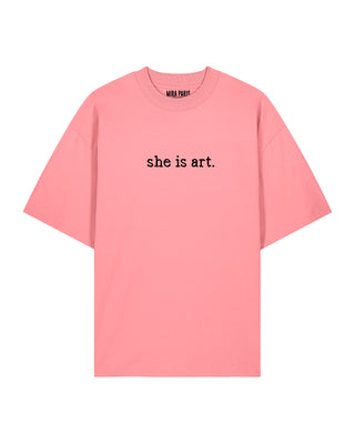 T-shirt Oversize Brodé "She Is Art"