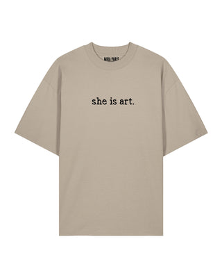 T-shirt Oversize Brodé "She Is Art"