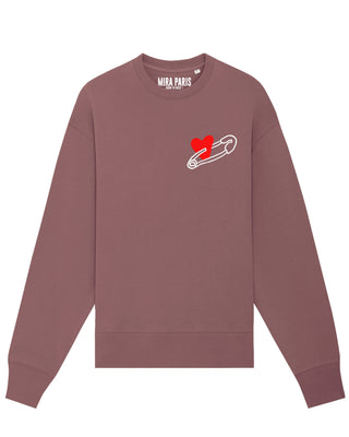 Sweatshirt Oversize Brodé "Coeur Pins"