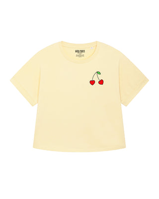 T-shirt Oversize Brodé "Cerises"