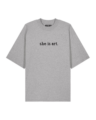 T-shirt Oversize Brodé "She Is Art"