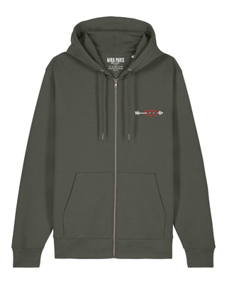 Hoodie à Zip Brodé "Arrow"