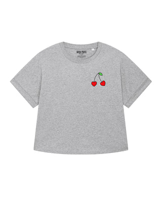 T-shirt Oversize Brodé "Cerises"