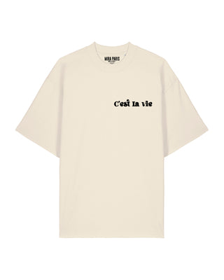 T-shirt Oversize Brodé "C'est La Vie"