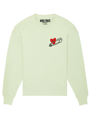 Sweatshirt Oversize Brodé "Coeur Pins"