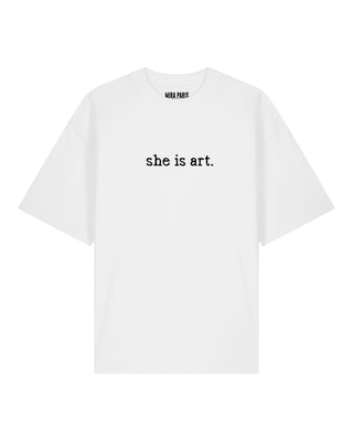 T-shirt Oversize Brodé "She Is Art"