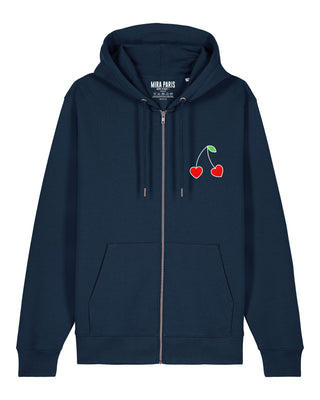 Hoodie à Zip Brodé "Cerises"