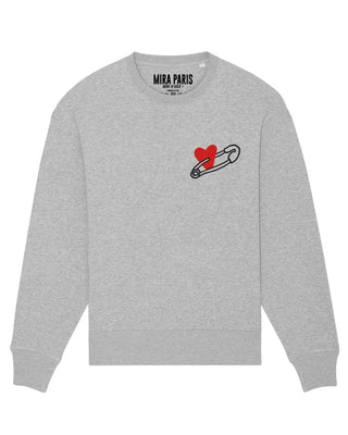 Sweatshirt Oversize Brodé "Coeur Pins"