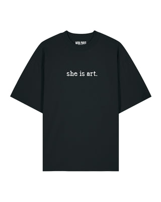 T-shirt Oversize Brodé "She Is Art"