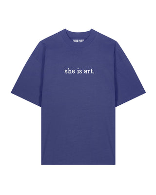 T-shirt Oversize Brodé "She Is Art"