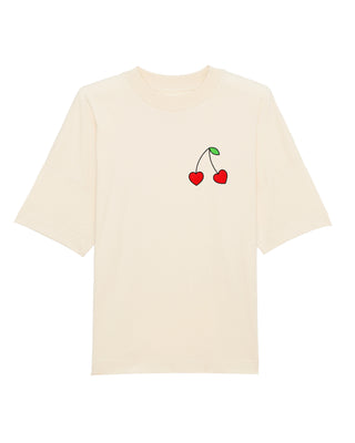 T-shirt Oversize Brodé "Cerises"